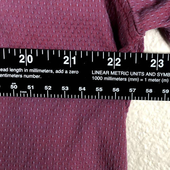 JB Holt Shirt Maroon Textured Athletic Fit Collared Button Down Size X Large - Picture 11 of 12